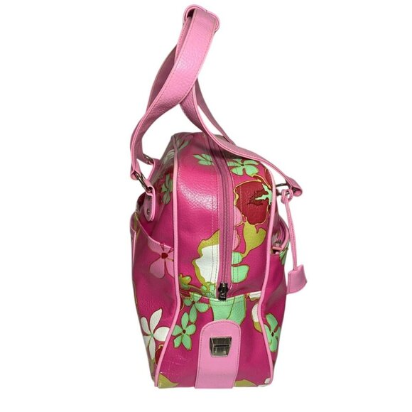 Roxy Floral Pink Bag Hawaiian Plumeria Carry On Travel Gym Tote 90s Y2K - Picture 5 of 16